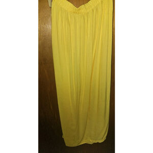 Newport News Easy Style Bright Yellow Long Viscose Skirt 1X 34" W 36" L 15" Slit